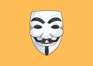 a mask on a yellow background